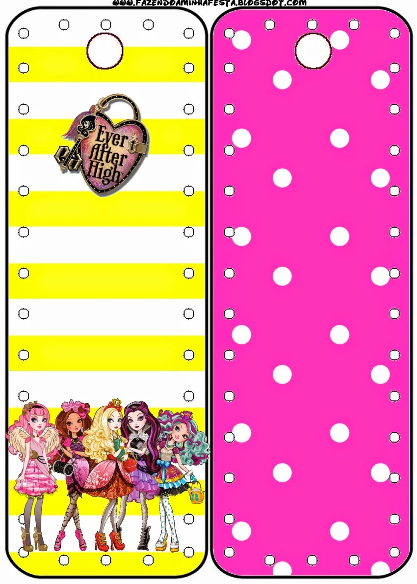 Para marcapaginas de Ever After High Amarillo y Rosa.