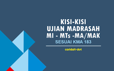 Kisi-Kisi Ujian Madrasah MI, MTs dan MA/MAK Sesuai KMA 183 Terbaru 2020/2021