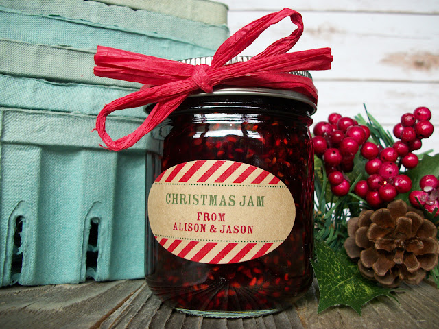 Custom Kraft Candy Cane Christmas Oval Canning Jar Labels