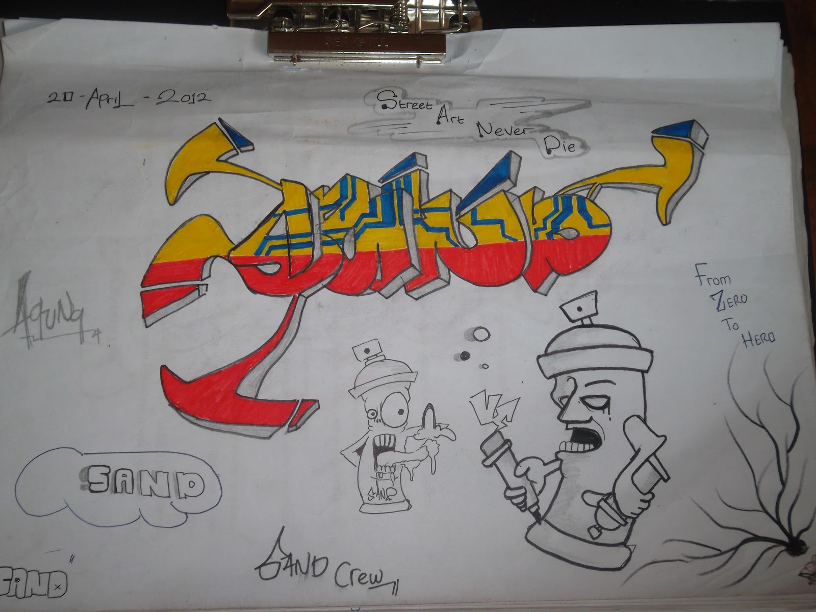  Gambar  Sketsa  Tulisan Grafiti  Sobsketsa