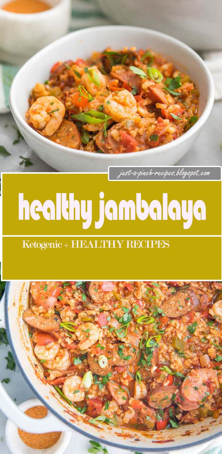 This healthy jambalaya recipe is a Whole30 and low carb version of an authentic Cajun dish. With sausage and shrimp, this paleo Creole recipe is even keto friendly, thanks to cauliflower rice! Surprisingly easy, too, and it comes together in a little less than an hour.#lowcarb #paleo #keto #healthyrecipes#whole30#keto #healthy #lowcarb