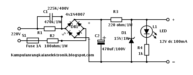 KUMPULAN SKEMA ELEKTRONIKA Skema Power Suplay tanpa Trafo