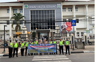 Polresta Serkot Laksanakan Operasi Zebra Maung 2023 Bertempat di SMAN 1 Kota Serang