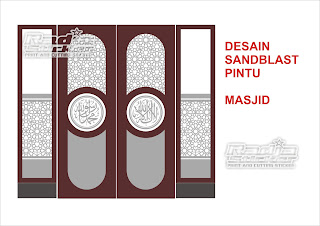 Desain Sandblast Kaca Masjid  Sandblast Jasa Desain 