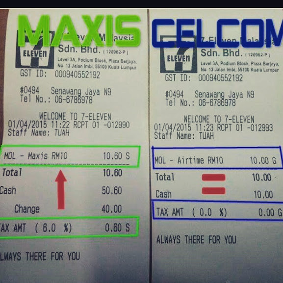 Info GST - Harga Baru 6 % GST Prepaid Tambah Nilai Maxis ...
