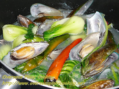 Tinolang Tahong at Pechay - Cooking Procedure