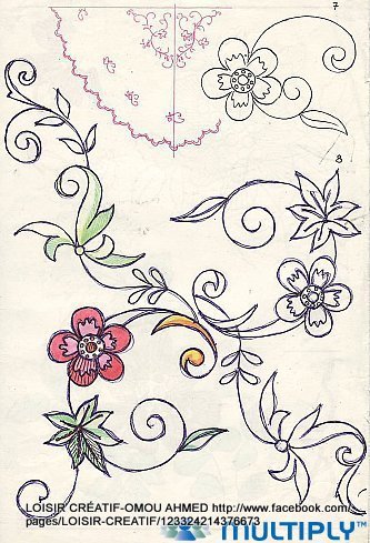 رسوم جديده للتطريز اليدوي - new embroidery designes 7:09 