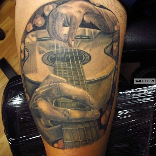 Gambar 60 Gambar Tato 3d Simpel Gitar Terbaru Keren Lengan 