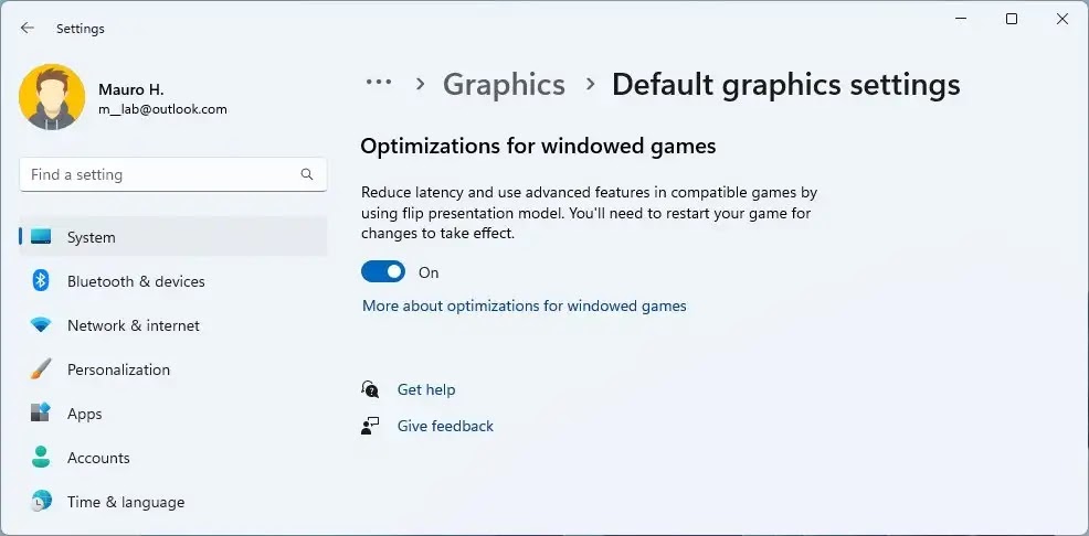 optimization windowed games windows22h2