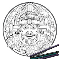 Mad King Colouring Page