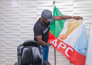 Akin Alabi Resumes Office, Pose With APC Flag "Next Level"