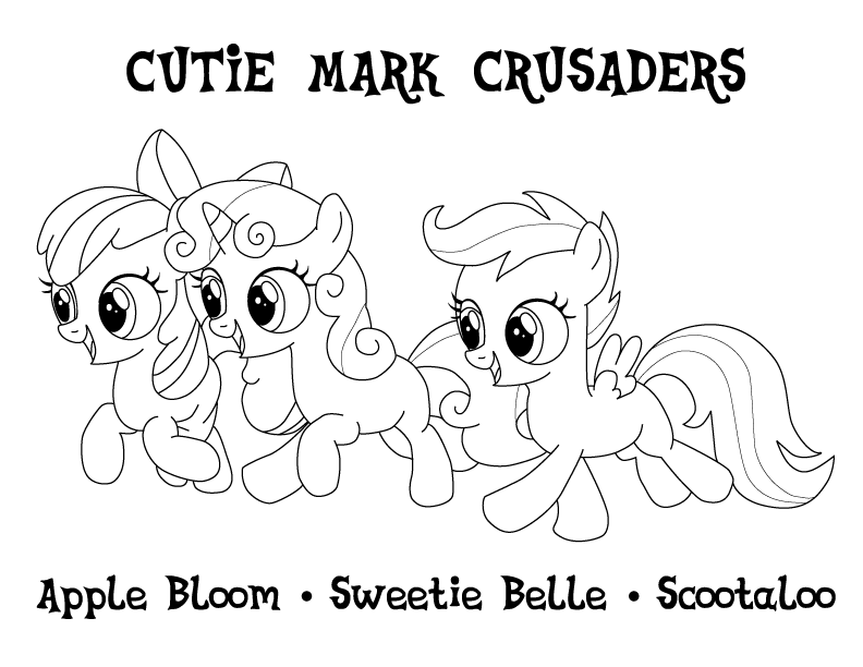 Download Zallie Coloring Pages: Cutie Mark Crusaders
