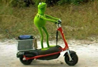 KERMIT RIDING A CYCLE/BIKE