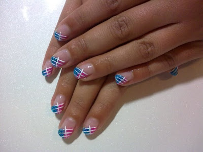 The hands and nails of the simple nail art designs for short nails. The hands and nails of the