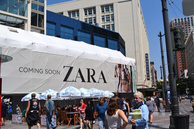 seattle, downtown, shopping, zara, westlake center