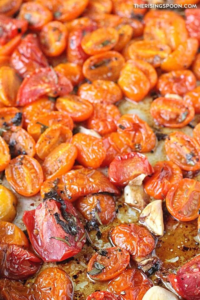 Easy Roasted Tomatoes with Herbs & Garlic (Gluten-Free, Grain-Free & Vegan)