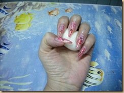 pink nail art