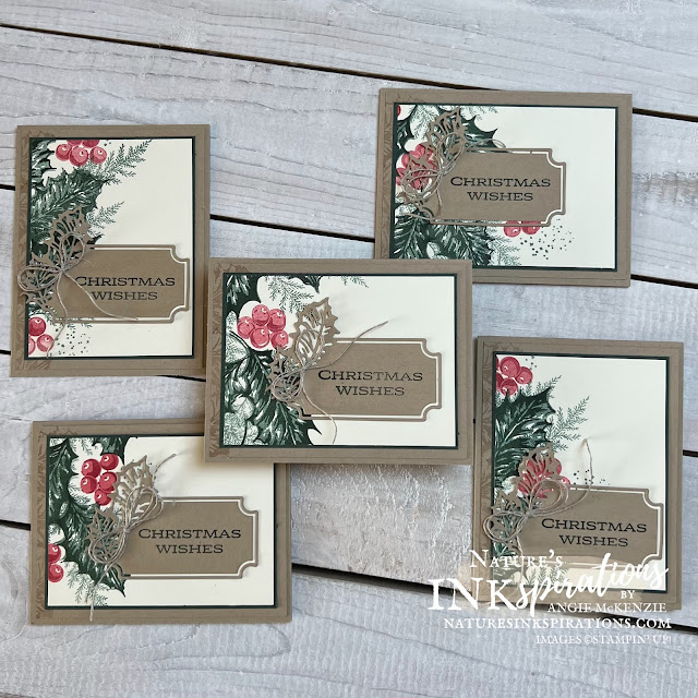Leaves of Holly Christmas Cards (fronts) | Nature's INKspirations by Angie McKenzie