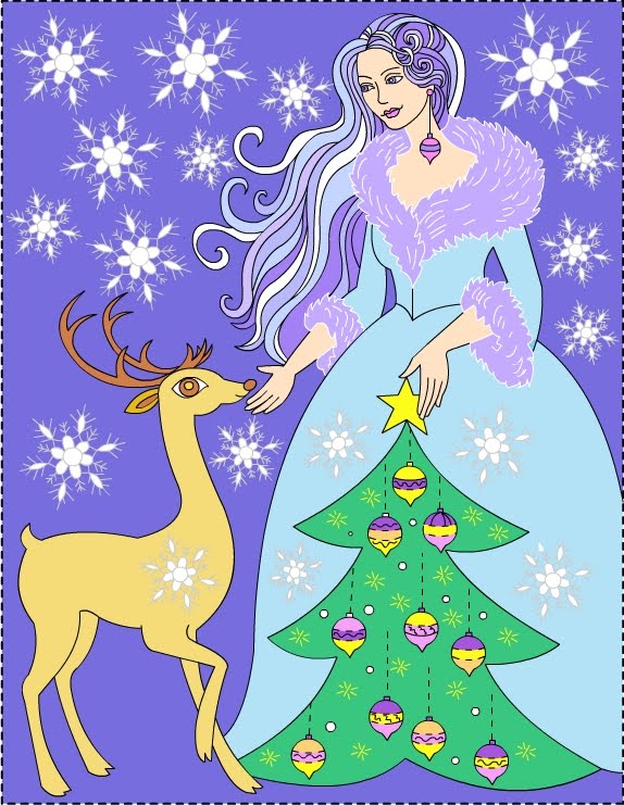 Coloring Pages Winter Princess Coloring Page Printesa Iernii