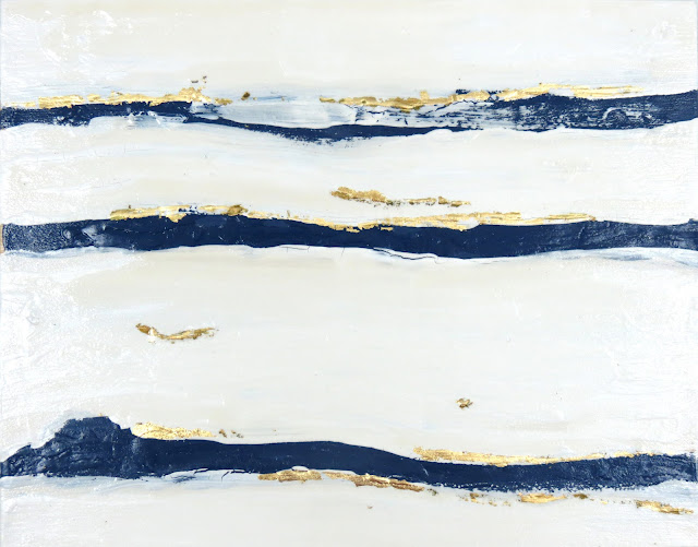 navy white indigo painting abstract interiors