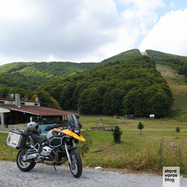 Greece Prespes Prespa Lake Transflorina BMW R1200GS