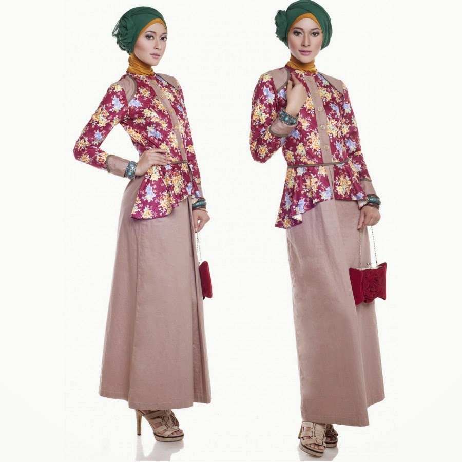 60 Model Gamis Batik Kombinasi Polos Muslimah Modern 2018 Model