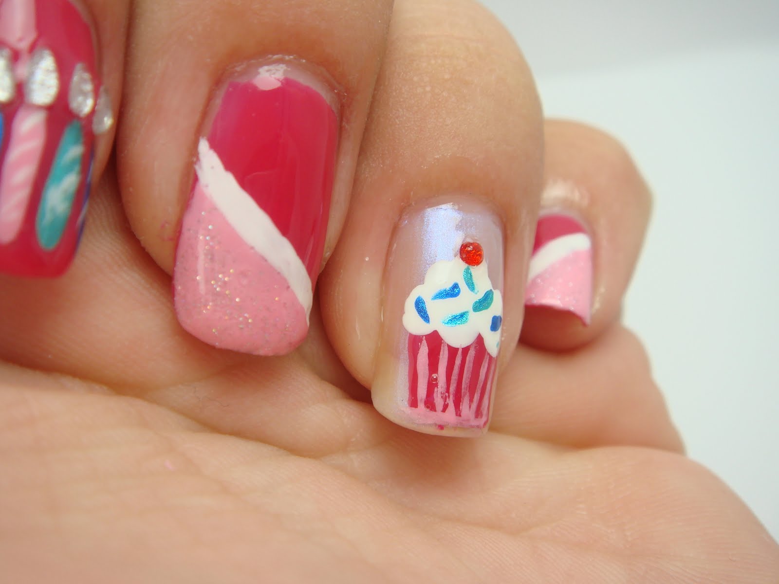 All Nail and Cosmetics: Birthday Cupcake Nails