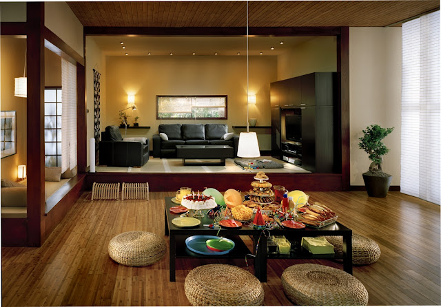 Japanese Style Living Room Design Wallpaper