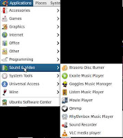 My Sound & Video Menu in Ubuntu 9.10 karmic koala