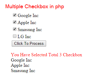 php checkbox --Get multiple Checkbox value using PHP