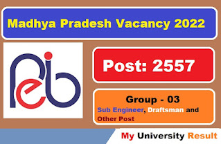 MP Sub Engineer Vacancy 2022 » Apply online for 2557 Group-03 Post