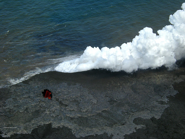 Kilauea volcano geology tour helicopter boat lava ocean entry photographs copyright RocDocTravel.com