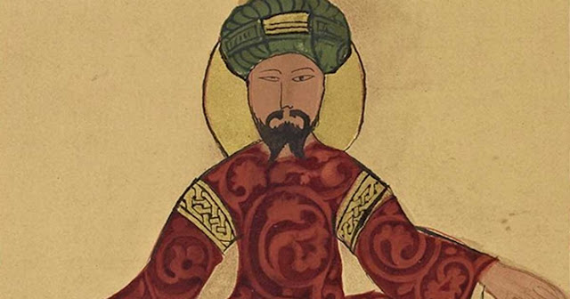 Возможный портрет Саладина, найденный в работе Исмаила аль-Джазари, около 1185 года.