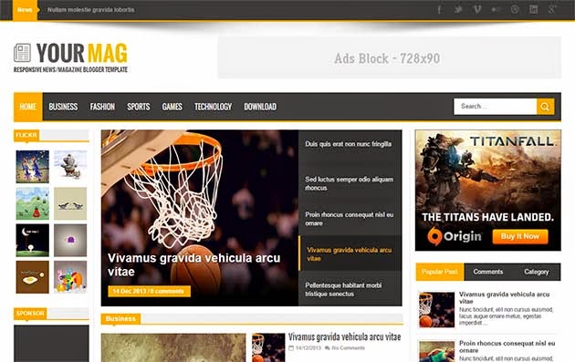 Your Mag Responsive Blogger Template