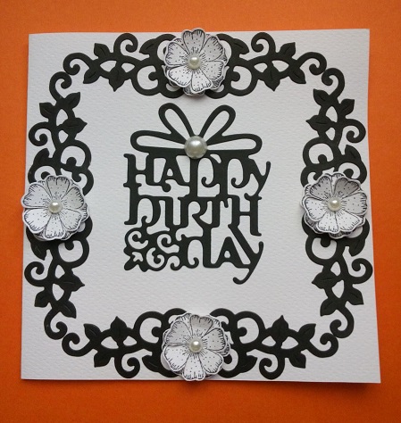 Black Anda White Handmade Card