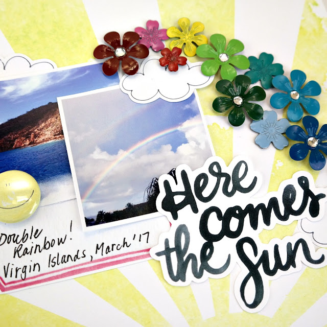 Here Comes The Sun ColoriQue Rainbow Layout by Dana Tatar for Clearsnap