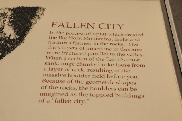 Fallen City explanatory sign