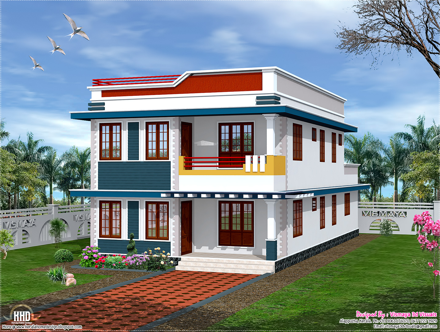bedroom home  design  by vismaya 3d visuals ambalapuzha 