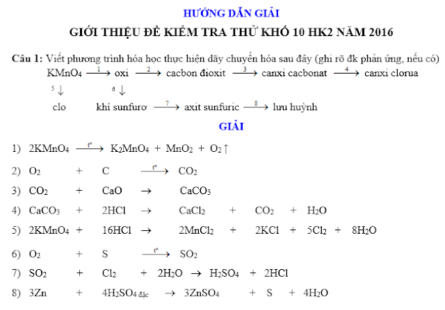 hướng dẫn giải đề thi minh họa hóa 10 học kỳ 2 năm 2016