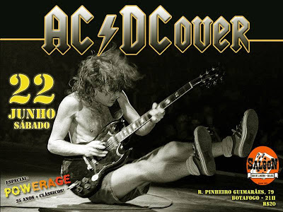 Cartaz da banda AC-DCover, que toca dia 22/6 no Saloon 79
