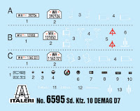 Italeri 1/35 Sd. Kfz. 10 Demag D7 with 75 cm leIG 18 and crew (6595) Color Guide & Paint Conversion Chart