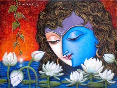  Painting of Lord Krishna and Radha in one photo