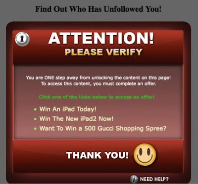 Unfollowed Me Scam Application On Twitter