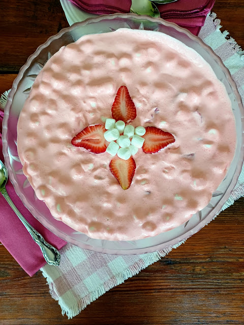 Strawberry Fluffy Cream Dessert at Miz Helen's Country Cottage
