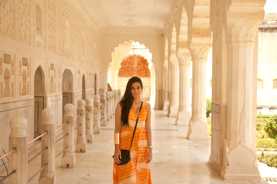 Marble Courtyard At Amer Fort Jaipur