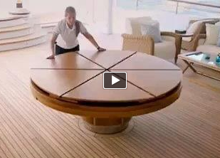 This unique and amazing table is capable of automatically doubling its  seating capacity w Expandable Round Dining Table The Fletcher Capstan Table