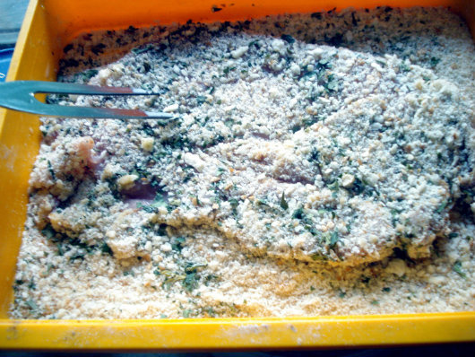 coated veal in breadcrumbs