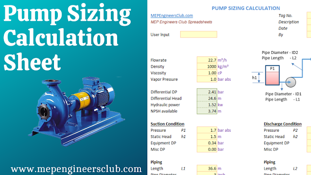 Pump Sizing Calculation Sheet Download