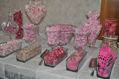 Chocolate  Baby Shower Favors on All Pink Candy Bar