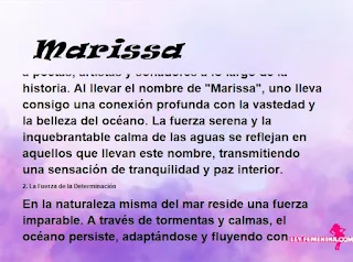 ▷ Significado del nombre Marissa